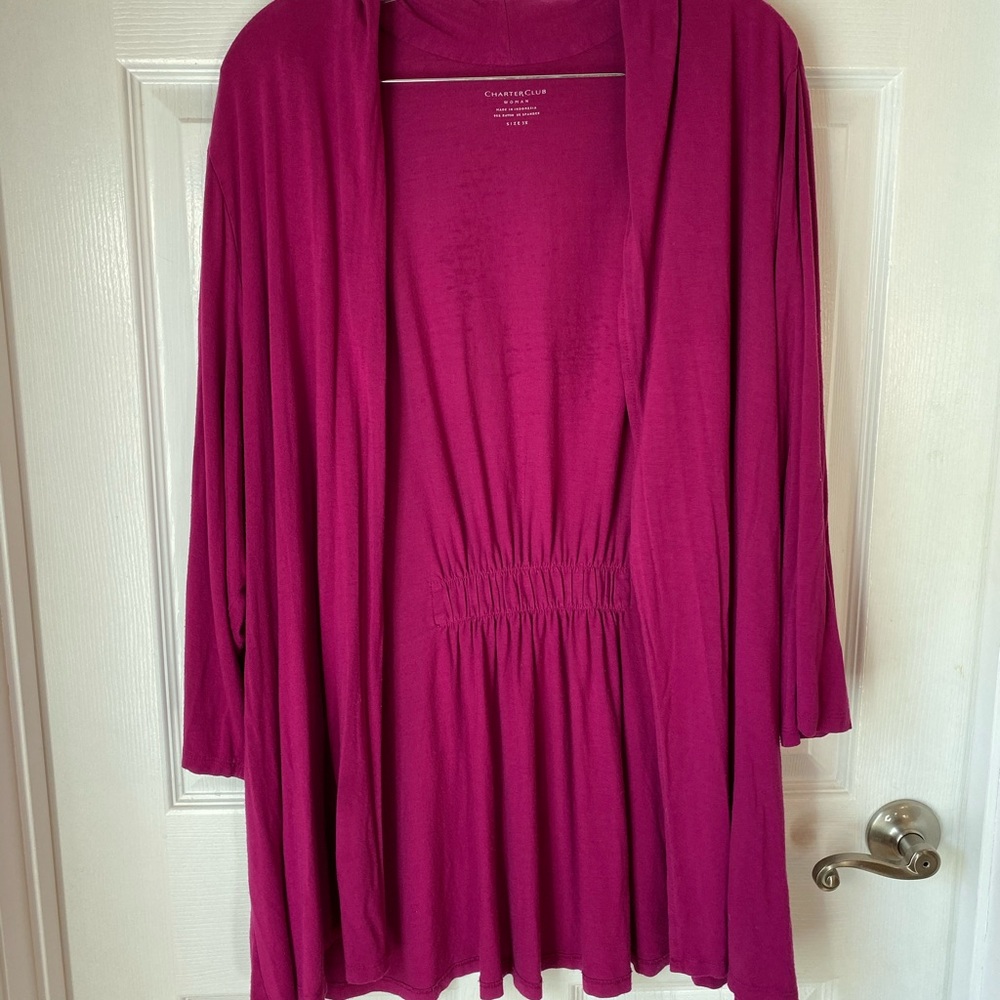 Fuchsia Charter Club Lightweight Cardigan